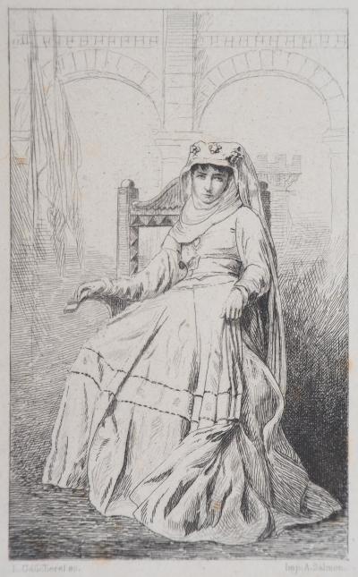 Léon GAUCHEREL : Portrait de Sarah Bernhardt - Gravure 2