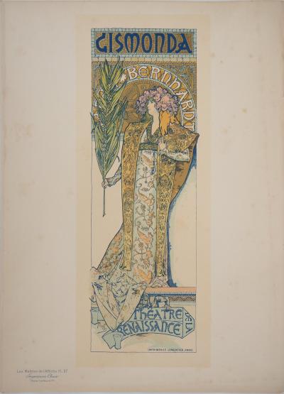 Alfons Mucha : Gismonda (Sarah Bernhardt) - Lithographie signée, 1895 2