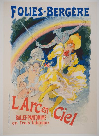 Jules Chéret : Folies-Bergère (L’Arc-en-Ciel) - Lithographie originale signée, 1895 2