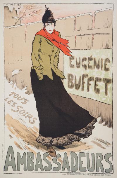 Lucien METIVET : Eugénie Buffet, 1895 - Lithographie originale signée 2