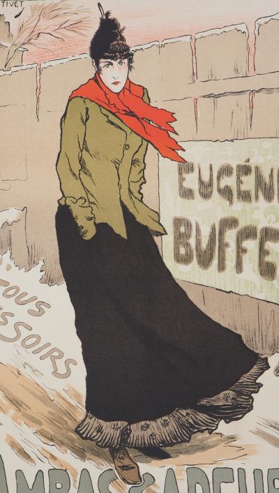 Lucien METIVET : Eugénie Buffet, 1895 - Lithographie originale signée 2