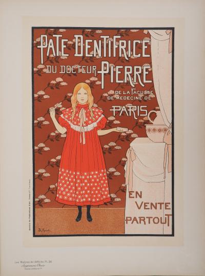 Bernard BOUTET DE MONVEL : Petite fille et sa brosse à dents - Lithographie originale signée, 1895 2