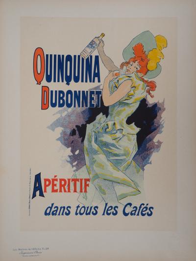 Jules CHERET - Femme élégante avec son apéritif, 1895 - Lithographie originale signée 2