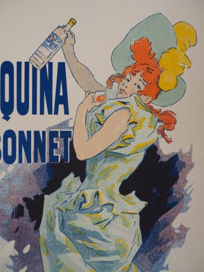 Jules CHERET - Femme élégante avec son apéritif, 1895 - Lithographie originale signée 2