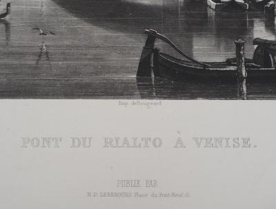 Frédéric MARTENS : Pont du Rialto à Venise - Gravure Originale 2