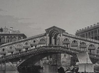 Frédéric MARTENS : Pont du Rialto à Venise - Gravure Originale 2