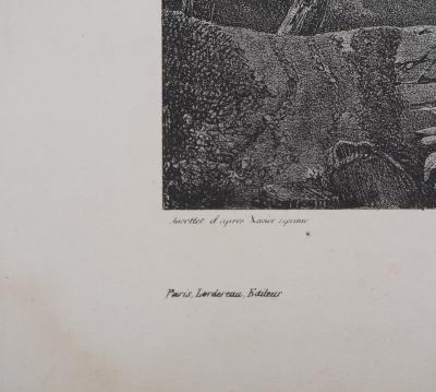 Xavier Leprince : Le moulin à eau (Isère, Furan à Sassenage) - Lithographie 2