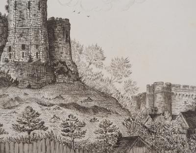 Henri LAPAIX : Vue sud du Château de Lemes - Gravure 2