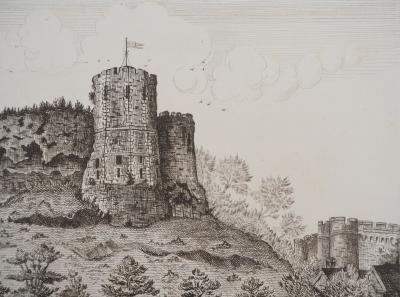 Henri LAPAIX : Vue sud du Château de Lemes - Gravure 2