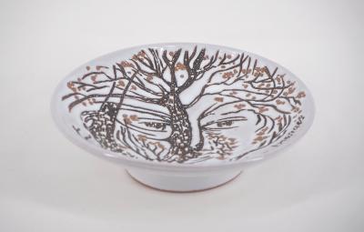 Jean MARAIS : Coupe au visage arbre - Céramique originale signée 2