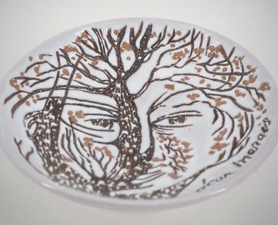 Jean MARAIS : Coupe au visage arbre - Céramique originale signée 2