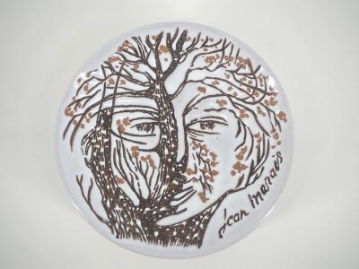 Jean MARAIS : Coupe au visage arbre - Céramique originale signée 2