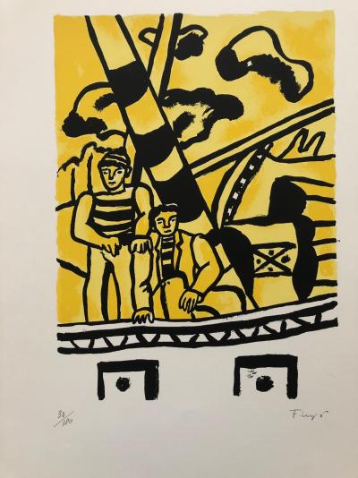 Fernand LÉGER - Le remorqueur jaune - Lithographie 2