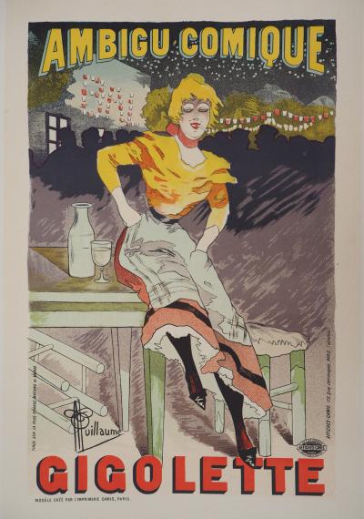 Albert Paul GUILLAUME : Gigolette - Lithographie originale signée, 1895 2