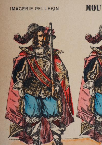 Imagerie d’Épinal : Les costumes (mousquetaires et spahis) - Lot de deux gravures 2