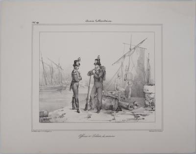 Richard James LANE : Officier et soldats de marine hollandaise - Lithographie Signée 2