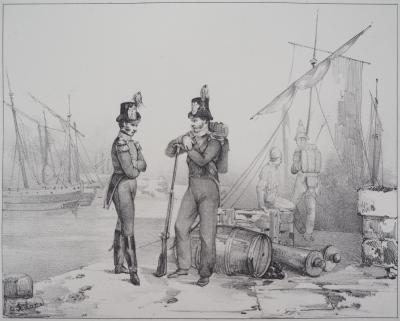 Richard James LANE : Officier et soldats de marine hollandaise - Lithographie Signée 2