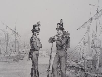 Richard James LANE : Officier et soldats de marine hollandaise - Lithographie Signée 2