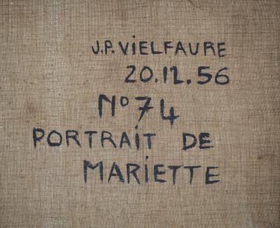 Jean-Pierre VIELFAURE : Portrait de Mariette - Huile sur toile originale signée 2