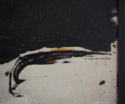 Jean-Pierre VIELFAURE : La façade de la colère - Huile sur toile originale signée 2