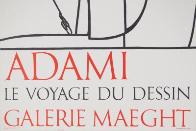 Valerio ADAMI : Le voyage du dessin - Affiche lithographique originale 2