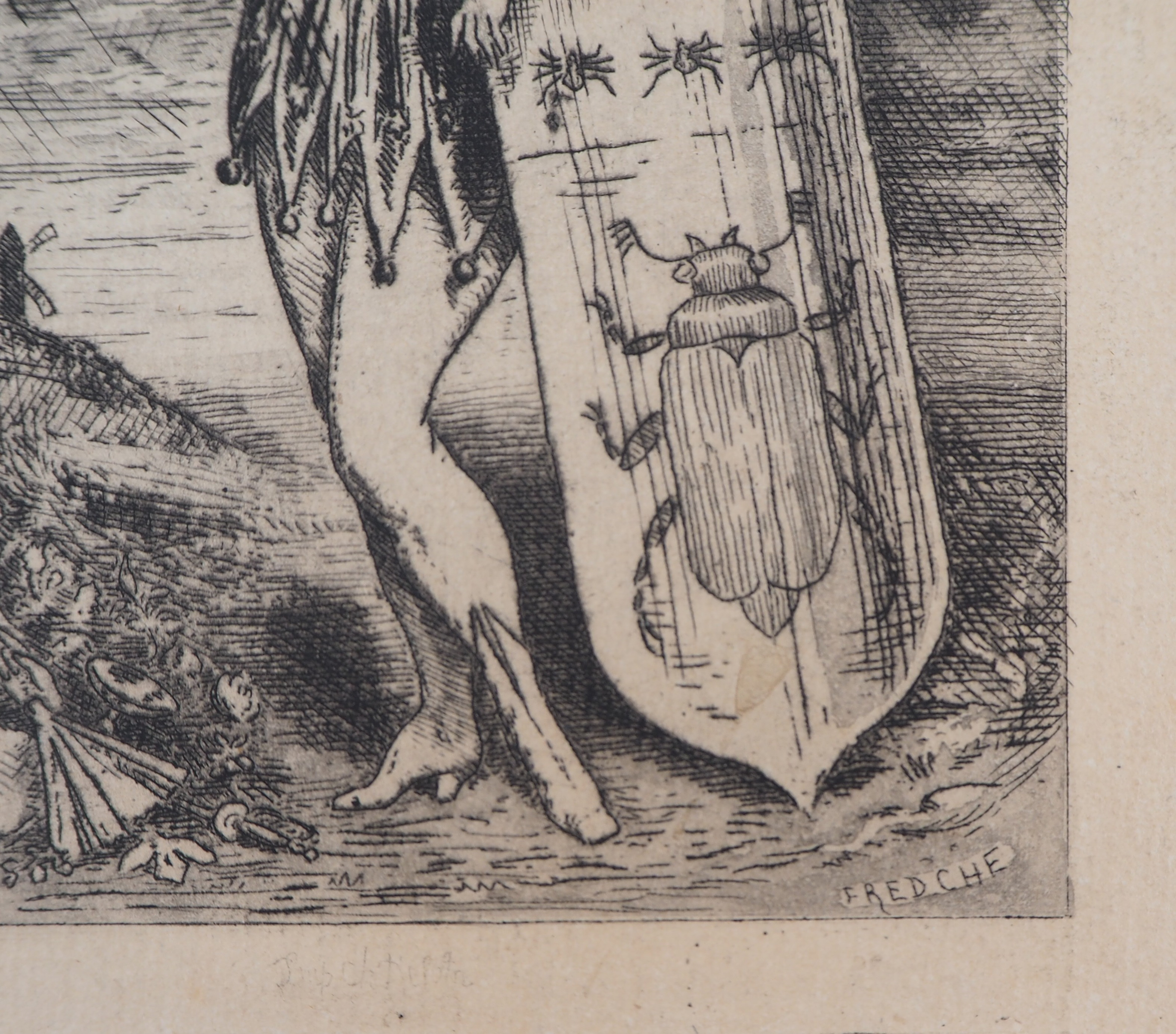 Meissonier GRAVURE EAU FORTE ETCHING Le Sergent Rapporteur
