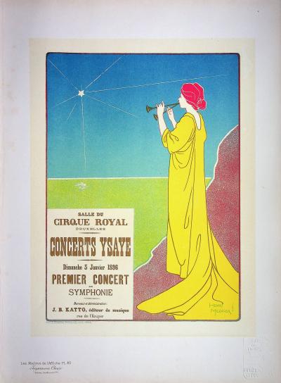 Georges MEUNIER : Goddess of Music, 1895 - Original signed lithograph 2