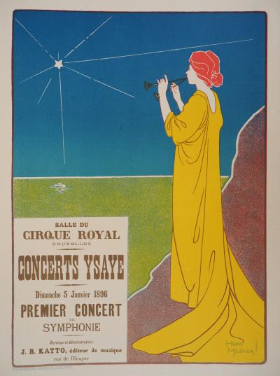 Georges MEUNIER : Goddess of Music, 1895 - Original signed lithograph 2