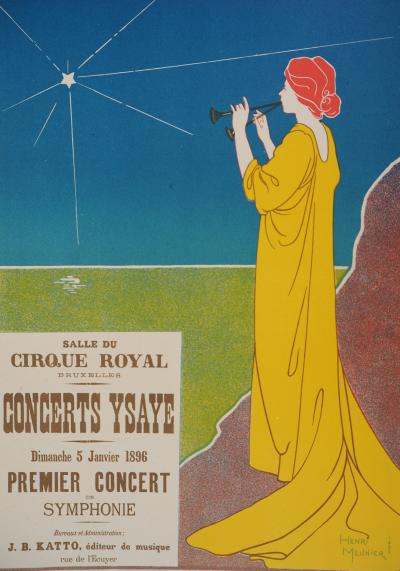 Georges MEUNIER : Goddess of Music, 1895 - Original signed lithograph 2