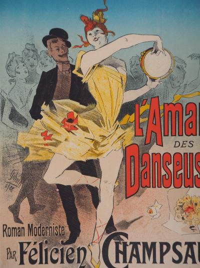 Jules CHERET :  L’Amant des Danseuses - Lithographie originale signée, 1895 2