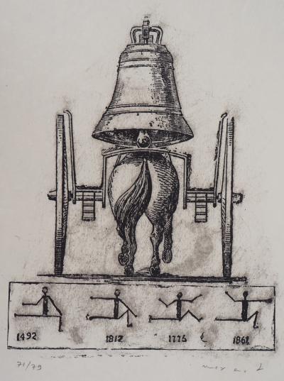 Max ERNST : Surréalisme, Le cheval-cloche - Lithographie Originale Signée 2