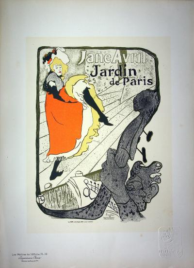 Henri de TOULOUSE-LAUTREC : Jane Avril, 1897 - Lithographie 2