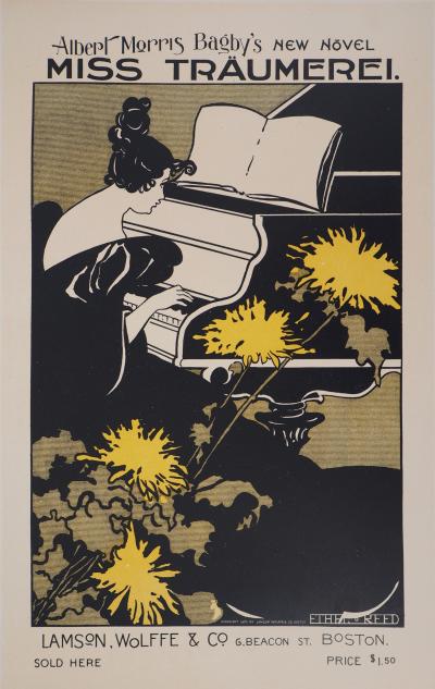 Ethel REED : Jeune fille au piano, 1897 - Lithographie originale signée, 1897 2