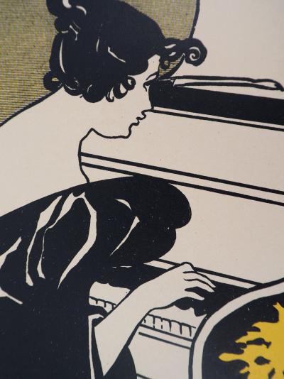 Ethel REED : Jeune fille au piano, 1897 - Lithographie originale signée, 1897 2