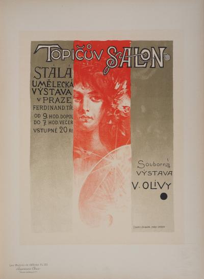 Viktor OLIVA - Muse, 1897 - Lithographie originale 2