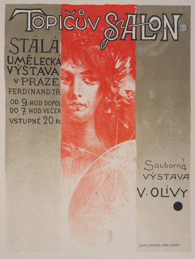 Viktor OLIVA - Muse, 1897 - Lithographie originale 2