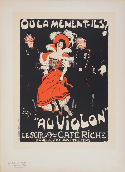 Jules Alexandre GRÜN - Café Riche, 1897 - Lithographie originale signée 2