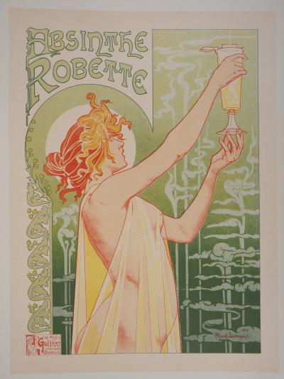 Henri PRIVAT-LIVEMONT : Absinthe Robette - Lithographie signée, 1897 2