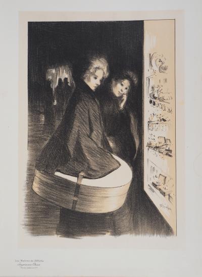 Théophile Alexandre STEINLEN : Devant les vitrines de la place Vendôme - Lithographie originale signée, 1897 2