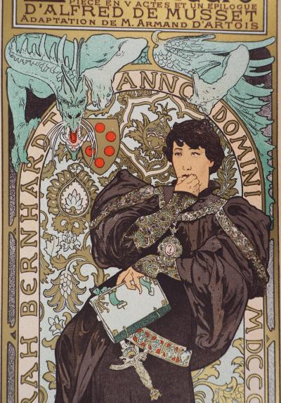 Alfons MUCHA - Lorenzaccio (Sarah Bernhardt), 1897 - Lithographie signée 2