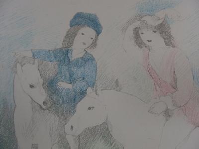 Marie LAURENCIN : Jeunes filles à cheval, Lithographie signée - 1928 2