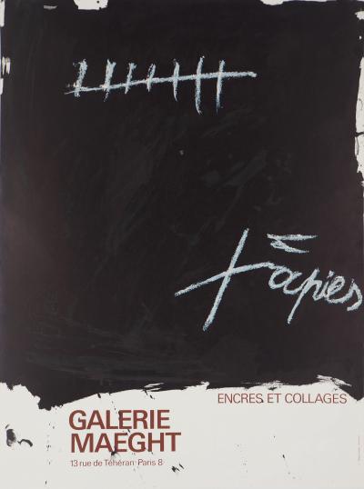 Antoni TAPIES : Inscription à la craie - Affiche lithographique originale d’époque 2