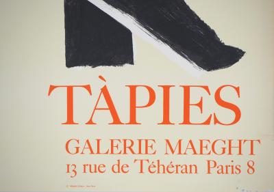 Antoni TAPIES - Croix noire - Affiche lithographique originale d’époque 2