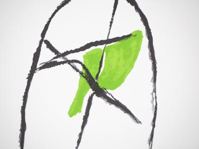Pierre TAL-COAT : Abstraction vert et noir- Affiche lithographique d’époque 2