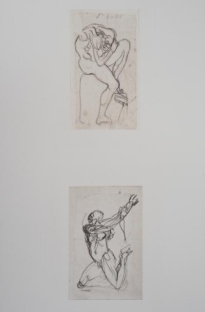 Auguste RODIN (nachher): Zwei Tafeln: Schatten - Gravur 2