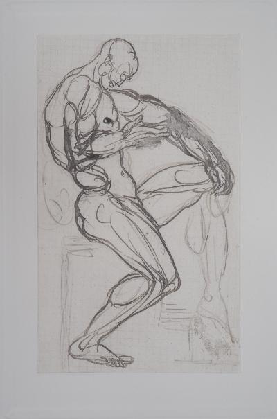 Auguste RODIN (after): Figure of the damned - Engraving 2
