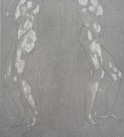 Auguste RODIN (d’après) : Figures supportant un piédestal - Gravure, 1897 2