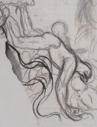Auguste RODIN (d’après) : Démon retirant une ombre du feu - Gravure, 1897 2