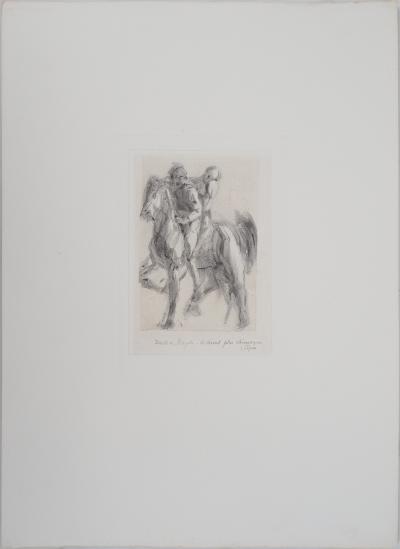 Auguste RODIN (d’après) : Dante et Virgile sur un cheval chimérique - Gravure 2