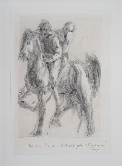 Auguste RODIN (d’après) : Dante et Virgile sur un cheval chimérique - Gravure 2